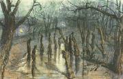 Stanislaw Ignacy Witkiewicz The Planty Park by Night-Straw-Men (mk19) Sweden oil painting artist